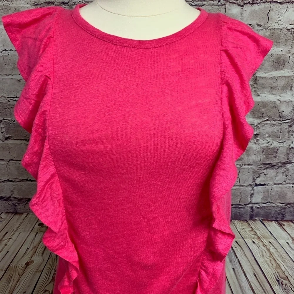 J. Crew Pink Linen Sleeveless Top